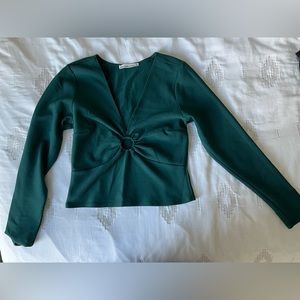 Abercrombie & Fitch Forest Green Keyhole Top, Size Medium